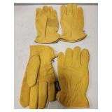 2 pairs of L West Chester deer skin leather gloves