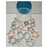 Bowl full of Christmas cookie cutters
