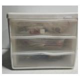 White small 3 drawer organizer w art supplies