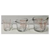 3 Anchor Hocking glass measuring cups