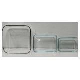 3 Pyrex dishes
