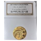 1986 W liberty $5 gold coin