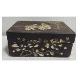 Chinese jewelry box w different coins inside