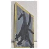 Original Mose T painting DRAGON on wood