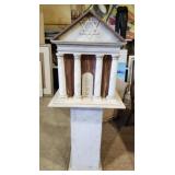 Tzedakah box hand made wooden on pedestal