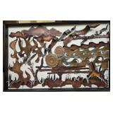 Handmade heavy framed abstract metal