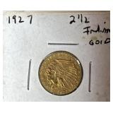 1927 2 1/2 Indian gold coin