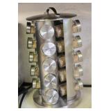 Stainless Rotating Spice Rack with Glass Jars