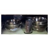 Cabinet lot of kitchen strainers