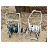 Lot of 2 Outdoor Plastic Hose Reels AS IS