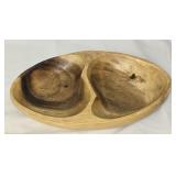 Handmade Wooden BH Divided Bowl