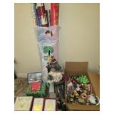 Lot of Ornaments Wrapping Paper Ribbon Decor