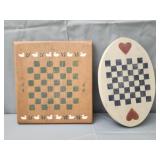 Vintage handpainted folk art checkerboards