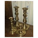 Lot of 4 Brass Metal Candlestick Holders