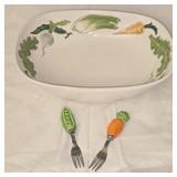 Italian Made Hand Painted Ceramic Vegetables Bowl