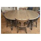 Wood table and 6 chairs