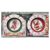 Lot of 2 Santa decorative plates
