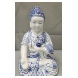 Chinese blue and white porcelain seated Kuan Yin
