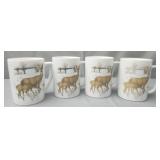 Lot of 4 vintage white tail deer mugs