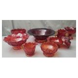 10 pc set  L.E. Smith Moon and Stars glassware in