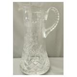 vintage cut crystal water pitcher featuring a