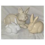 Lot of 3 Ceramic Rabbits