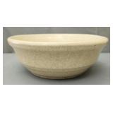 Antique Yellow Speckled Glazed Bowl w Raised Bands