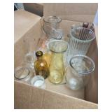 Box lot of glass vases