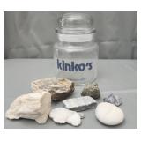 Glass containers with rocks