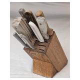 Wood Base Kitchen Knife Set AS IS
