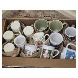 Box of 13 Misc Christmas Coffee Cups