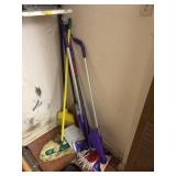 Estate lot of brooms mops and more
