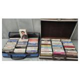 2 Vintage carrying case of cassette tapes