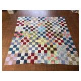 Large multicolor hand made quilt top
