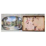 2 decorative serving trays