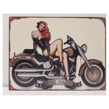 Metal ride hard decorative sign