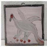 MoseT bird painting on board