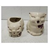 Vintage Ceramic cat milk and sugar set