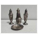 Vtg sterling silver salt & pepper shakers w a