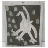 MoseT bird painting on board