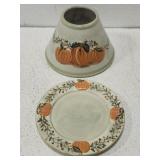 Handpainted fall plate & candle shade **