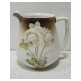 Beautiful porcelain white rose pitcher **