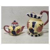 Ceramic fruit design pitcher & tea pot