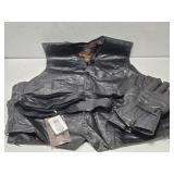 Genuine Hog Leather Vest Skull Cap & Gloves