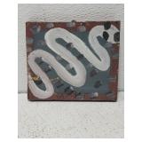 MoseT snake painting on board *has paint chipping