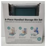6 pc handled storage bin set