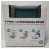 6 pc handled storage bin set