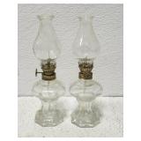 Pair of miniature Wicker Kerosene Lanterns