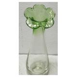 Beautiful green blown glass vase