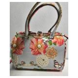 Plastic or Vinyl Style Floral Hand Bag